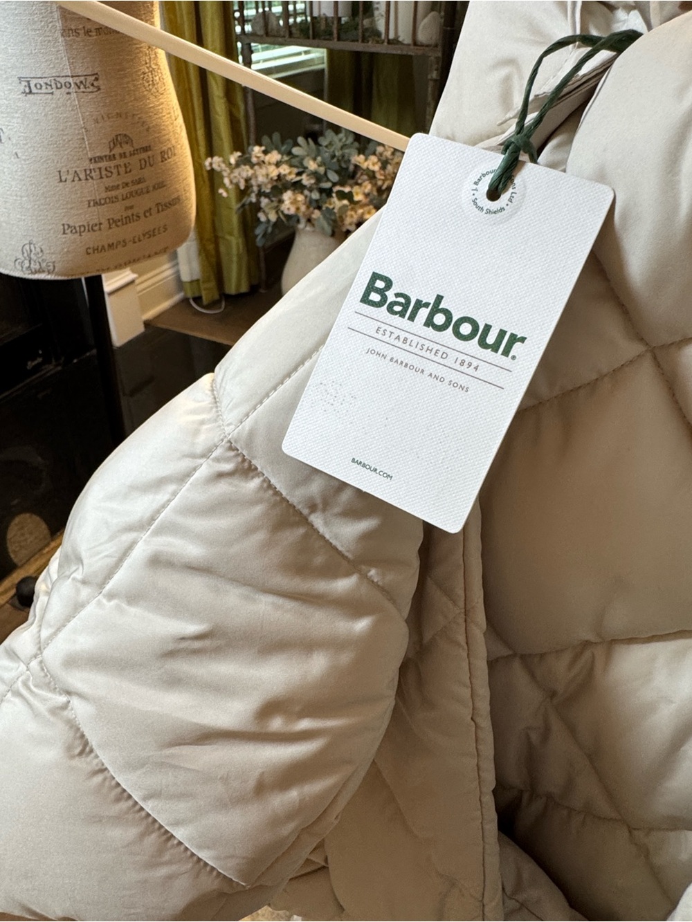 Barbour Cream Quilted Puffer Jacket - Picture 4 of 6